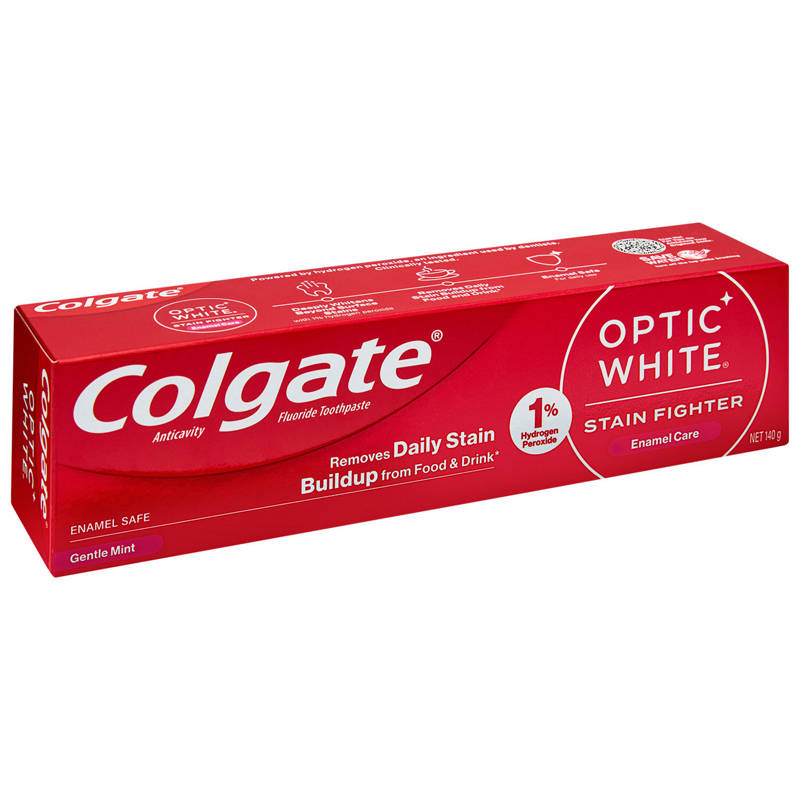 COLGATE Optic White Enamel Care Teeth Whitening Toothpaste Stain Fighter 140g