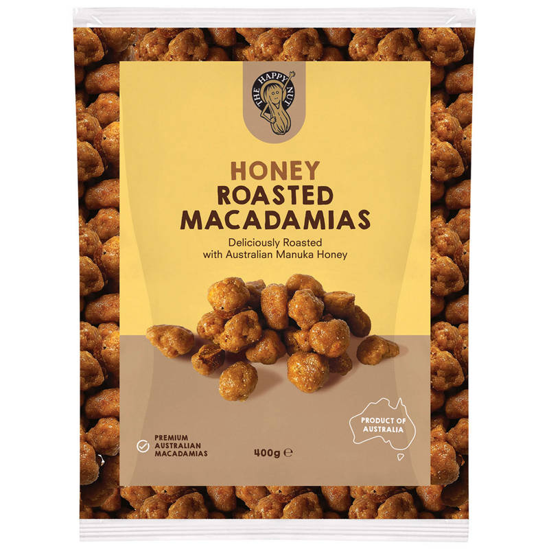 THE HAPPY NUT Honey Roasted Macadamias 400g