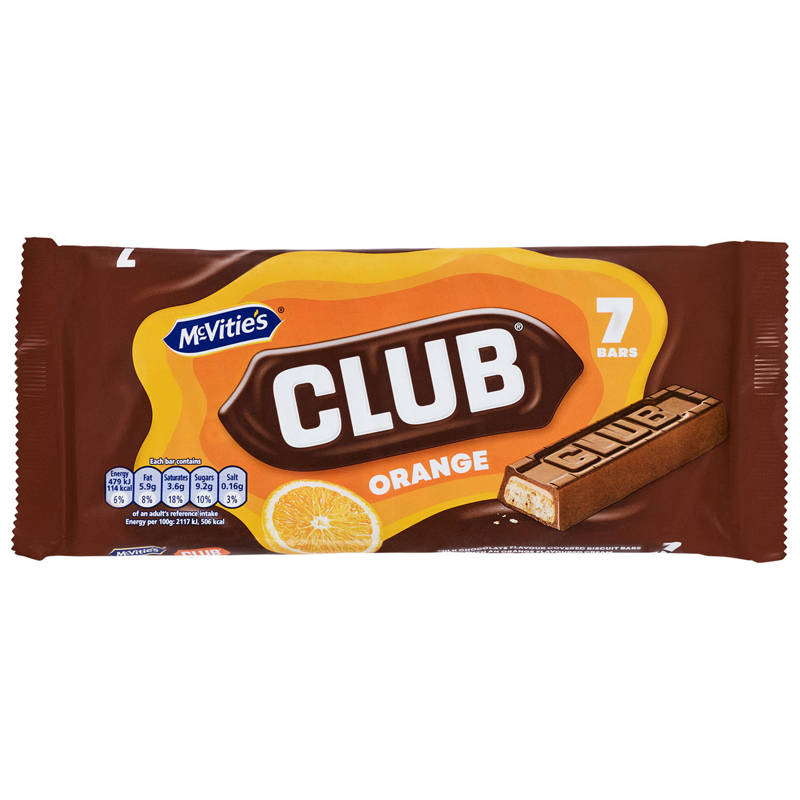 MCVITIE'S Club Orange 7 Pack 154g