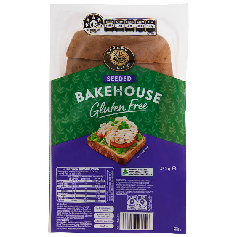 BAKERS LIFE Bakehouse Gluten Free Seeded Bread 450g