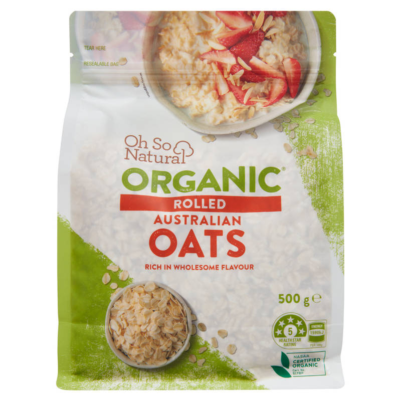 OH SO NATURAL ORGANIC Organic Rolled Oats 500g