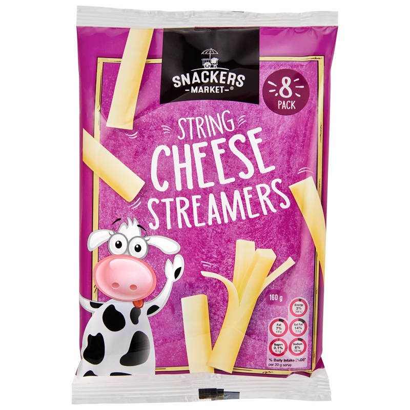 SNACKERS MARKET String Cheese Streamers 8 Pack 160g