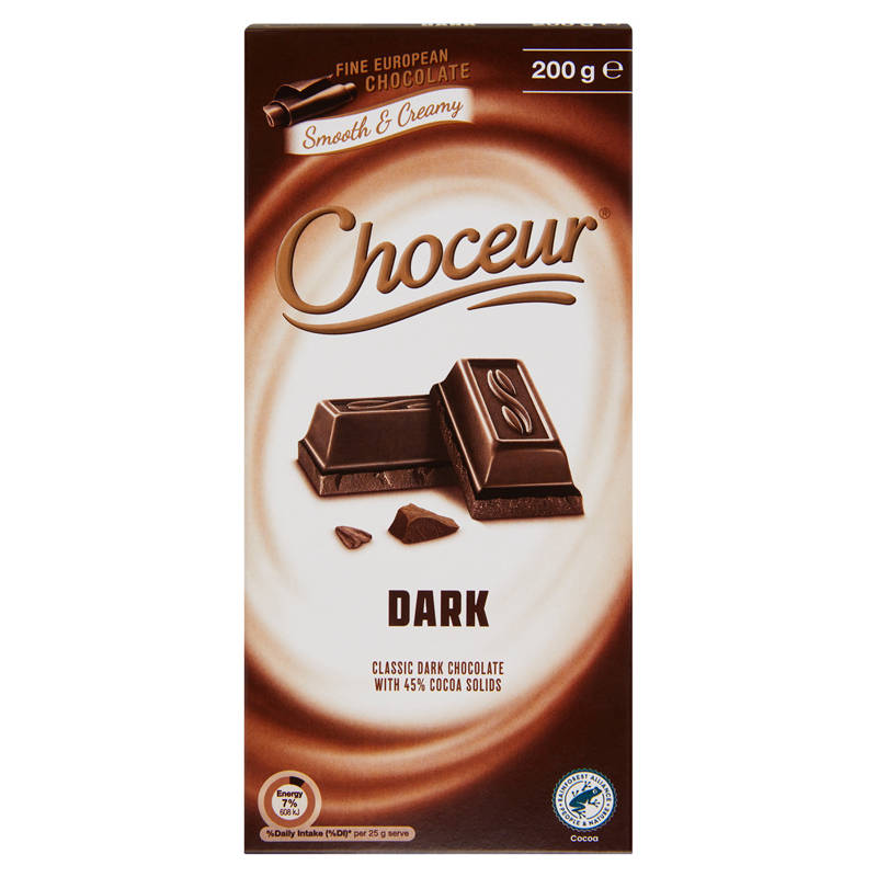 CHOCEUR Dark Chocolate Block 200g