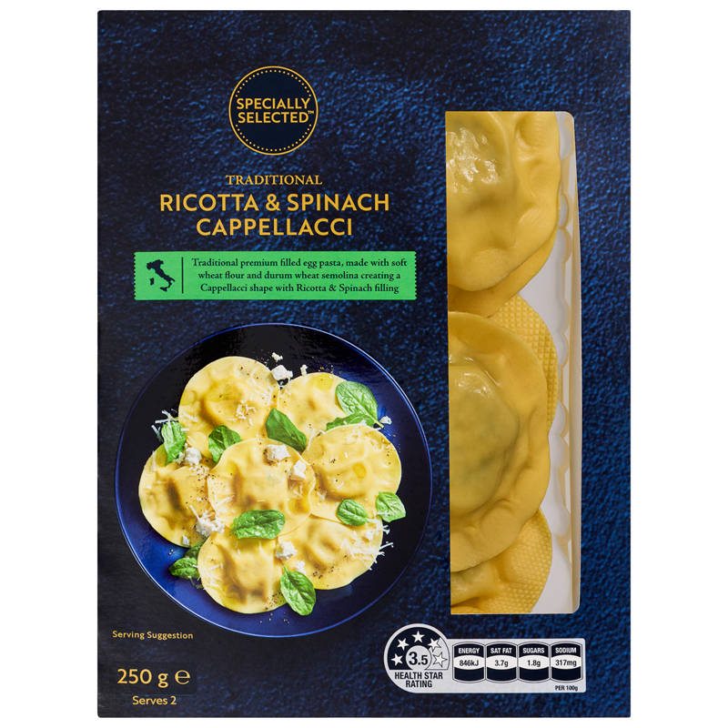 SPECIALLY SELECTED Ricotta & Spinach Cappellacci Pasta 250g