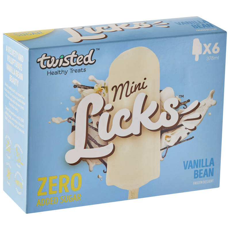 Mini Licks Vanilla Bean 6 Pack 378ml