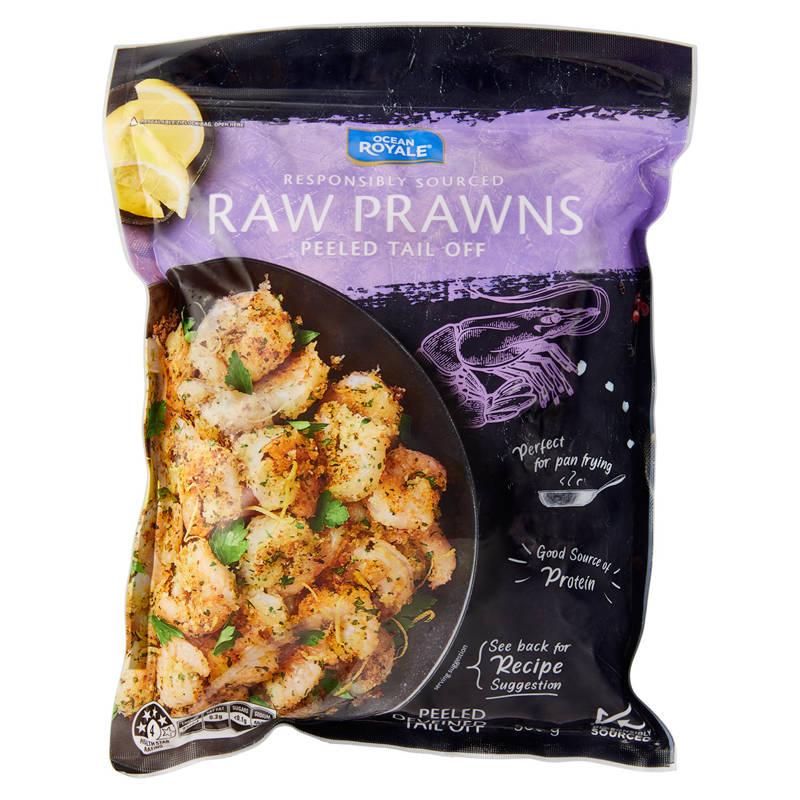 OCEAN ROYALE Raw Peeled Tail Off Prawns 500g