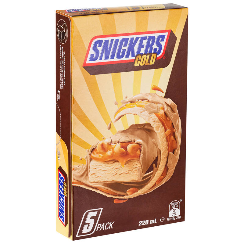 Gold Frozen Dessert Bars 5 Pack 220ml