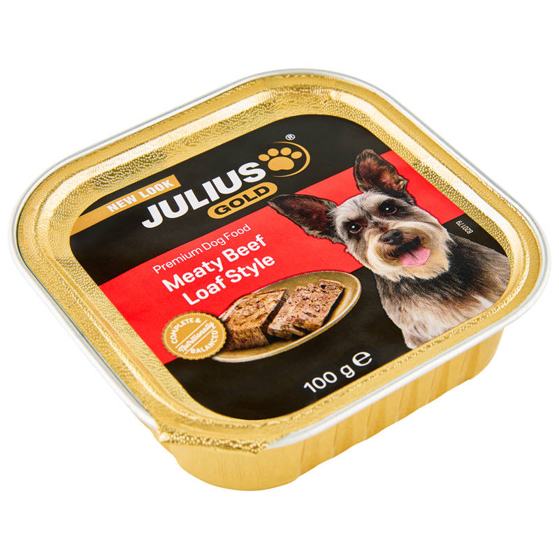 JULIUS GOLD Meaty Beef Loaf Style Premium Dog Food 100g