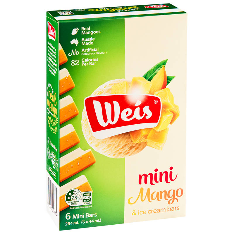 WEIS Mini Mango & Ice Cream Bars 6 Pack 264ml