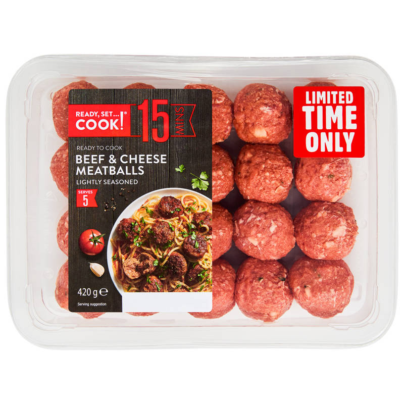 READY, SET…COOK! Beef and Cheese Meatballs 420g
