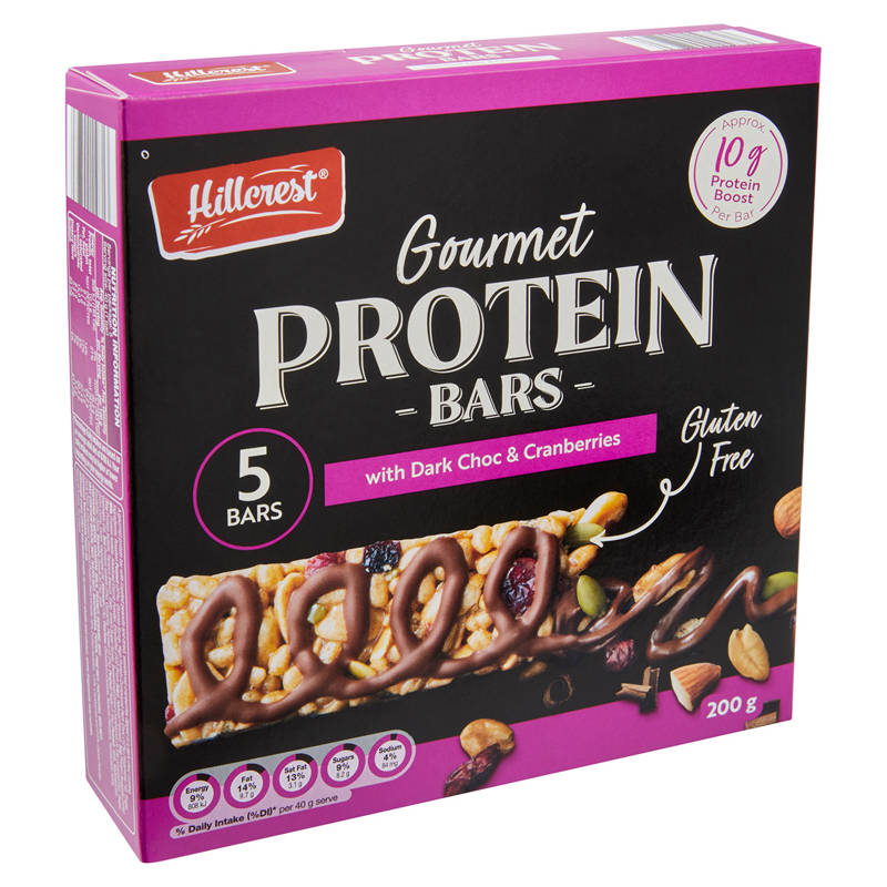 Gourmet Protein Bars Dark Choc & Cranberry 5 Pack 200g